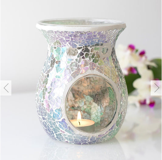 Large Silver Iridescent Burner